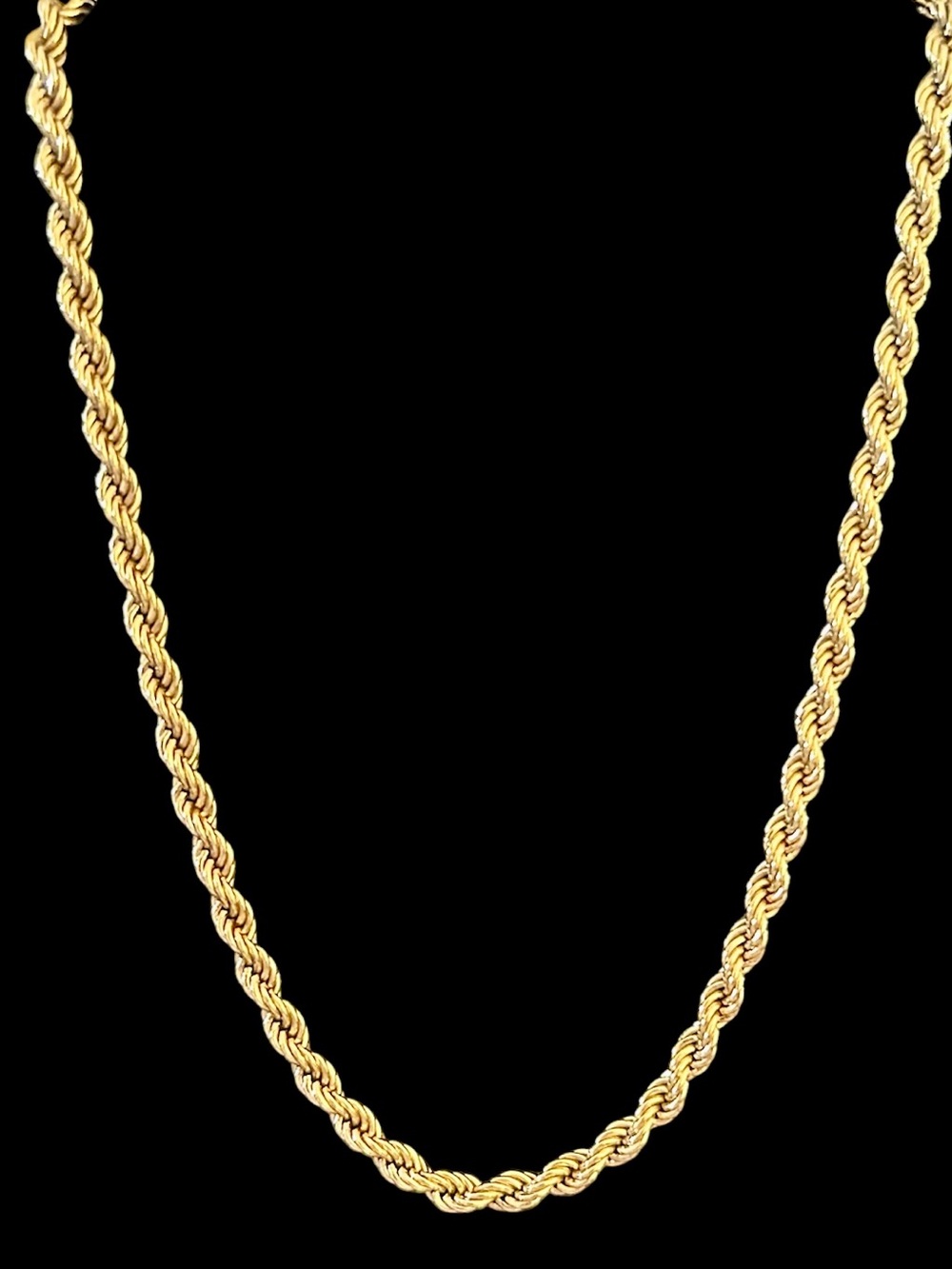 Signed Monet Gold Rope Chain Necklace - Elegant Women's Jewelry - 18”